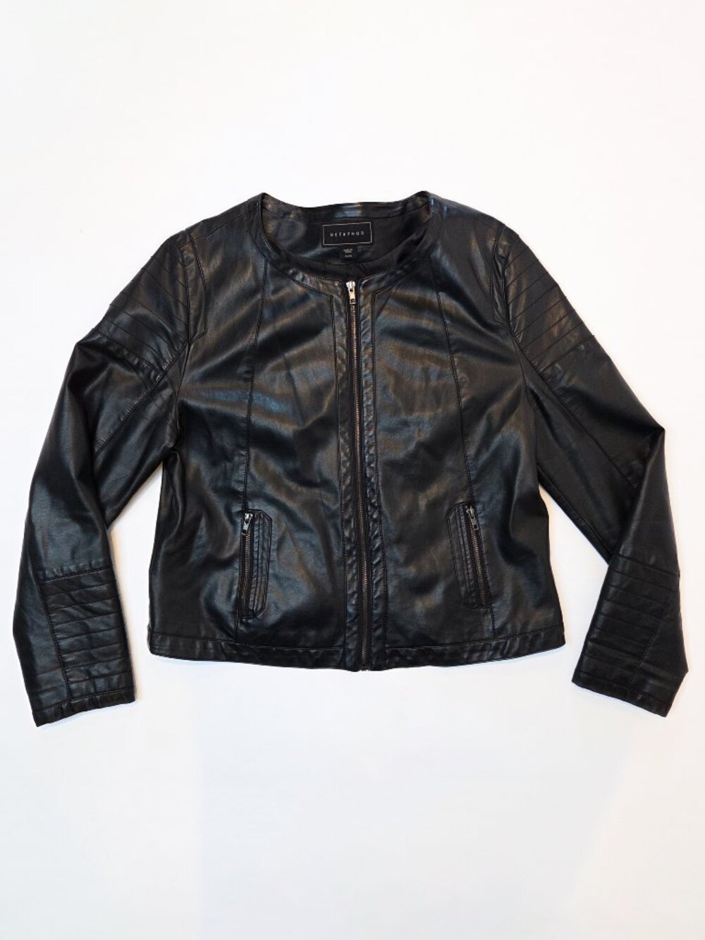 Metaphor | Black Faux Leather Moto Jacket